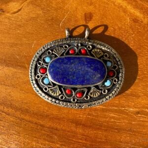 🪬HP🪬 VINTAGE Turkish Silver Lapis Lazuli Pendant